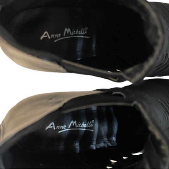 Anne Michelle Momentum 99 Black Faux Leather Pointed Toe Vented Upper Bootie 7.5 - Picture 13 of 13